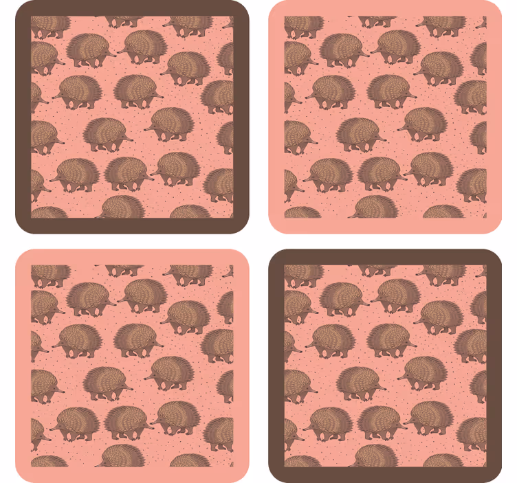 porcupine and dots drink coaster - TenStickers