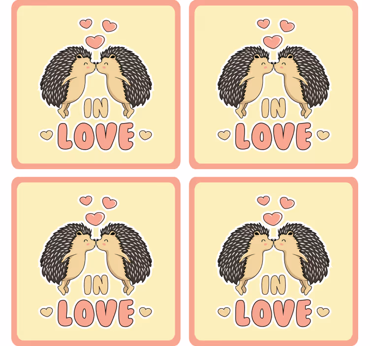 Modern coaster hedgehogs in love - TenStickers