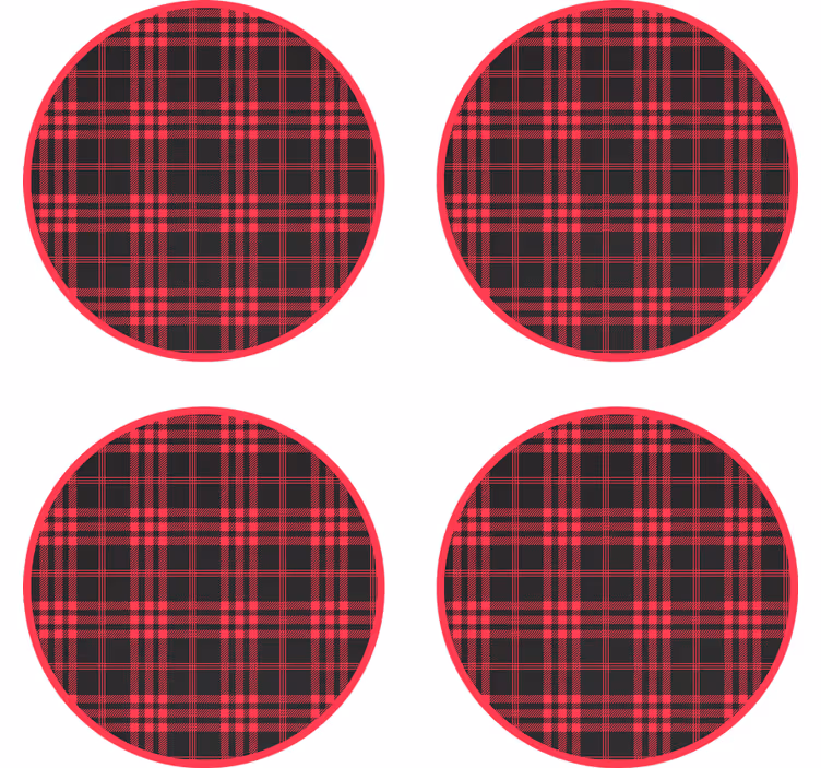 Red Black Plaid Pattern coasters - TenStickers