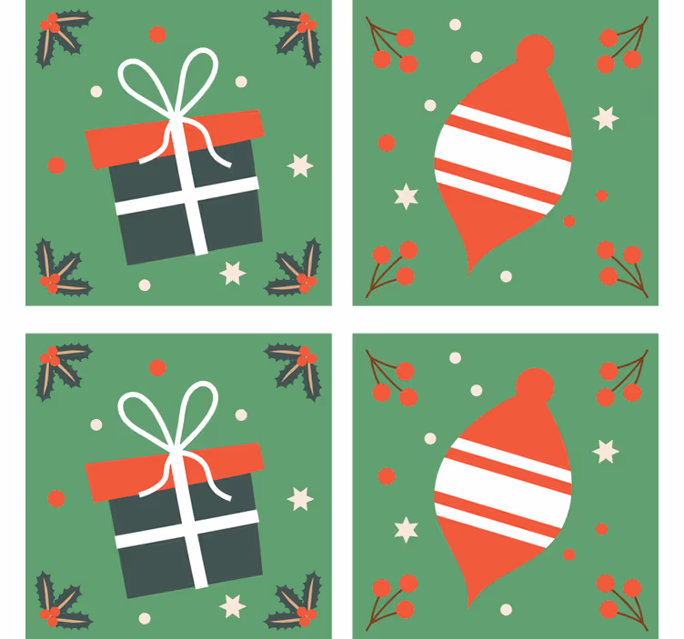 Christmas coasters festive ornament and gift - TenStickers
