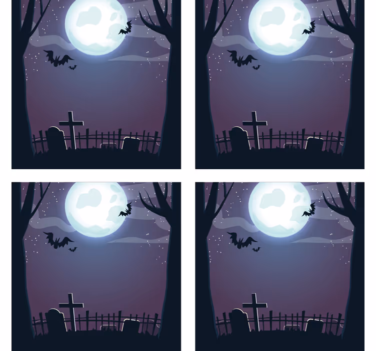 Halloween coaster spooky night scene - TenStickers