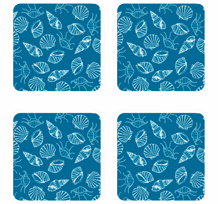 Shell patterns background coasters - TenStickers