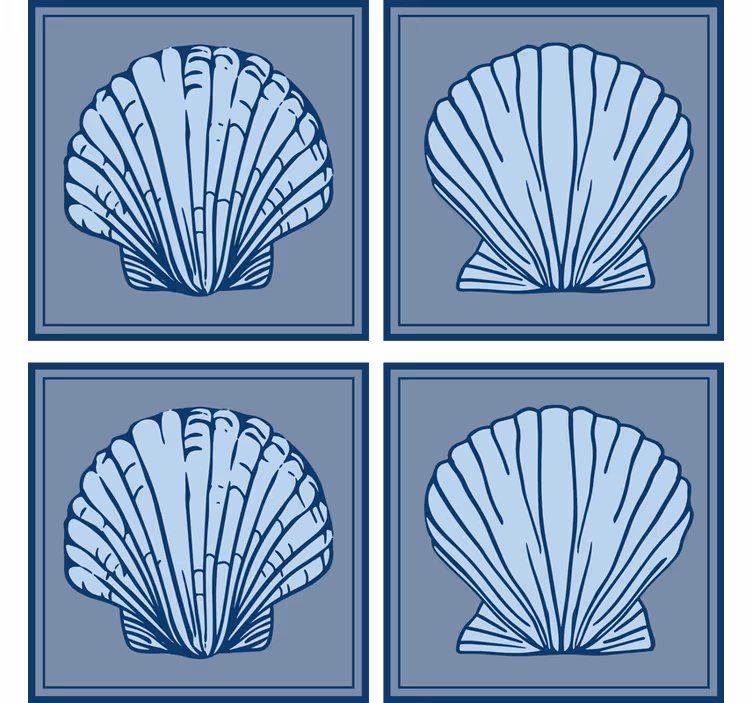 Geek coasters with stylish shell design - TenStickers