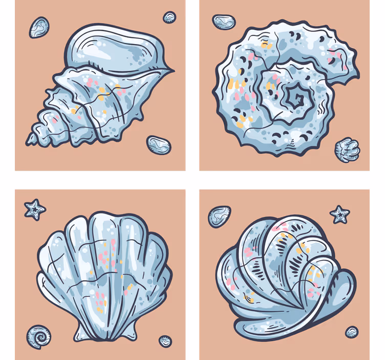 Modern coaster with seashell inspired designs - TenStickers
