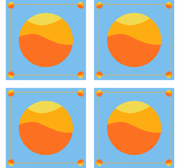 70s Sun circular vinyl coasters - TenStickers