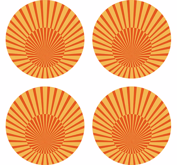 Radiant sunburst pattern coasters - TenStickers
