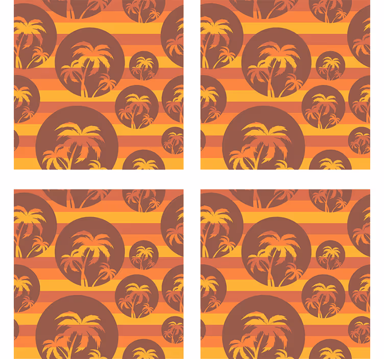 Geek coasters retro palm tree design - TenStickers