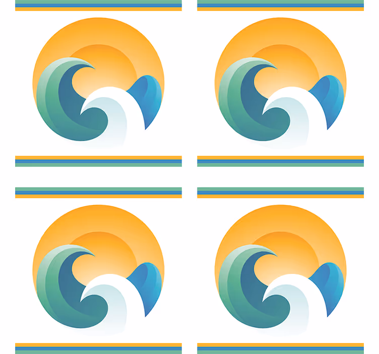 Modern coaster with sunset waves design - TenStickers