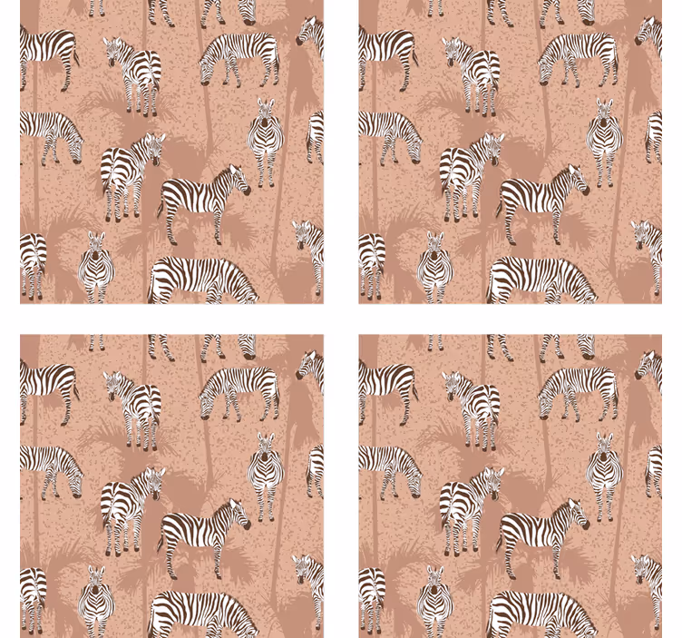 Modern coaster with zebra-patterned texture - TenStickers