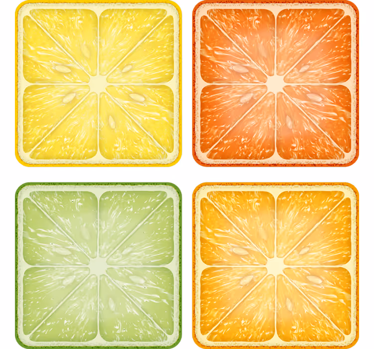 Citrus slice minima coasters - TenStickers