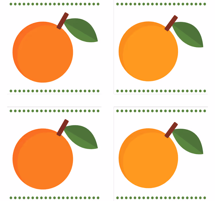 Modern coaster orange with leaf - TenStickers