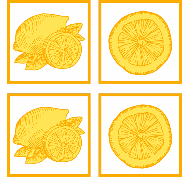 Citrus fruit illustrations coasters - TenStickers