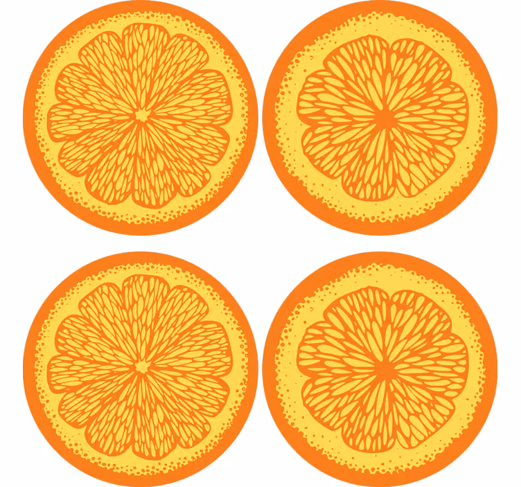 Modern coaster citrus slice design - TenStickers