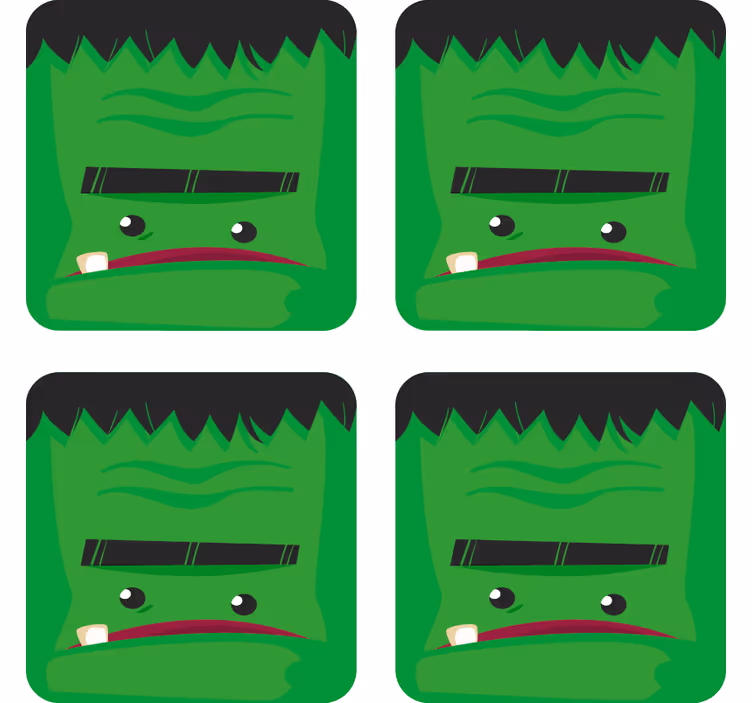 Halloween coaster frankenstein monster design - TenStickers
