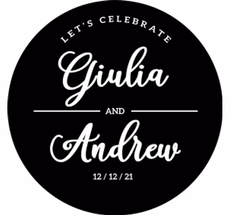 Wedding coasters with custom celebration names - TenStickers