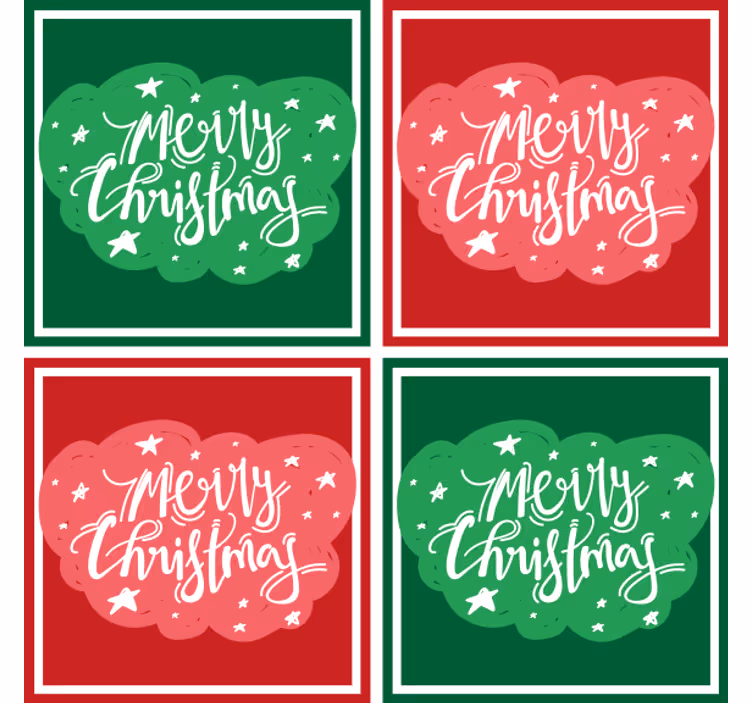 Christmas coasters with joyful holiday typography - TenStickers