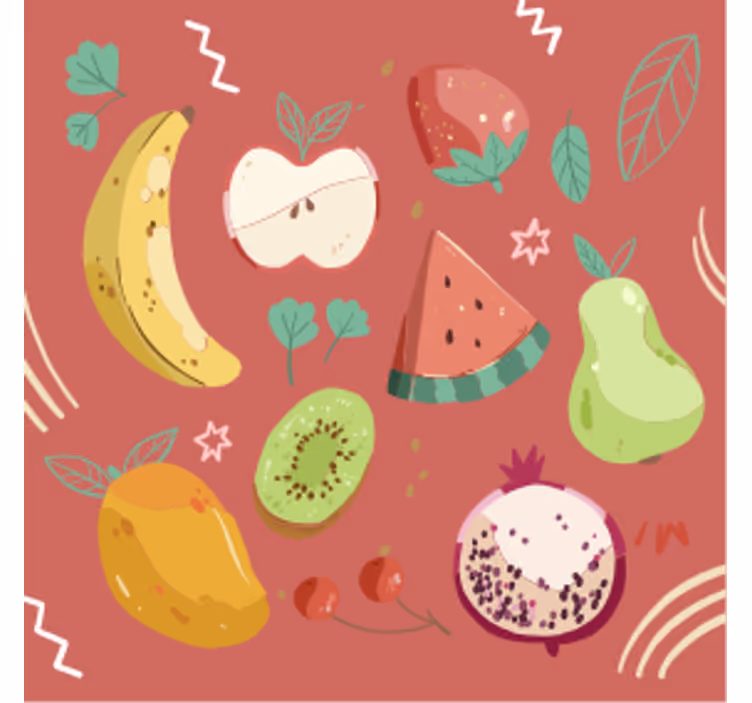 Modern coaster colorful fruit design - TenStickers