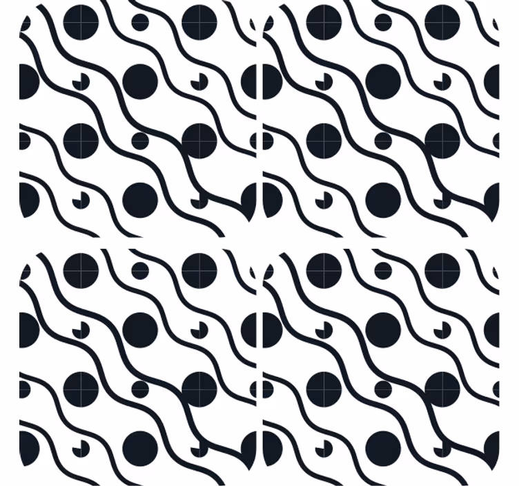 Coasters wavy design with circles - TenStickers