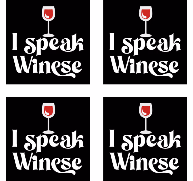 Beer mats with wine glass jokes - TenStickers