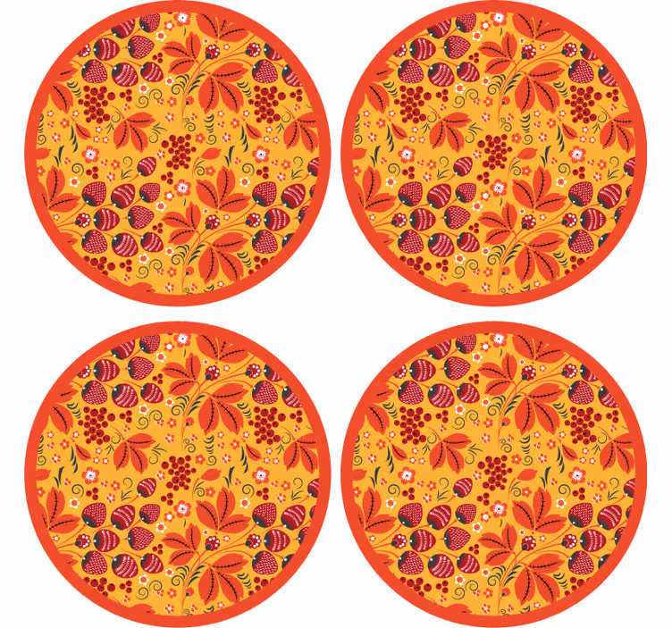 Vibrant floral motif coasters - TenStickers