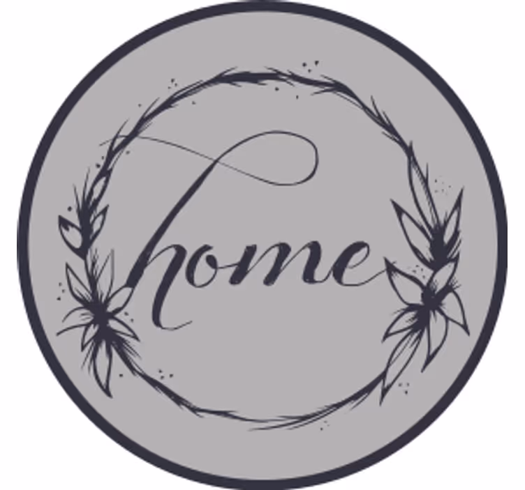 Text coasters elegant floral home circle - TenStickers