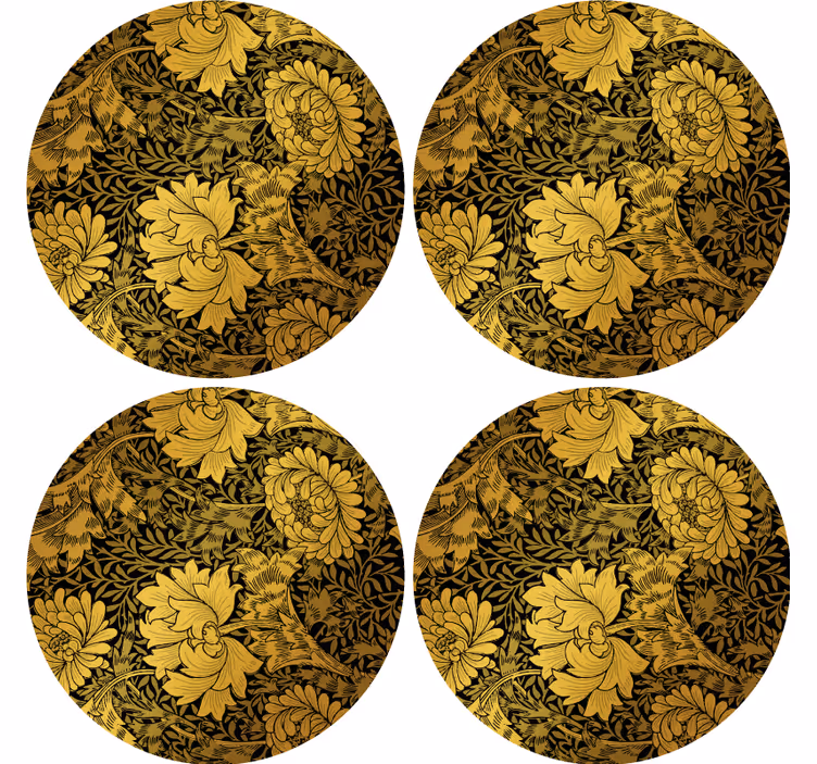 Golden Leaves  modern coaster - TenStickers