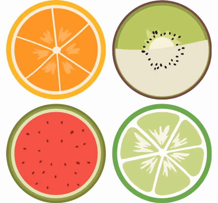 Modern coaster citrus fruit slices design - TenStickers