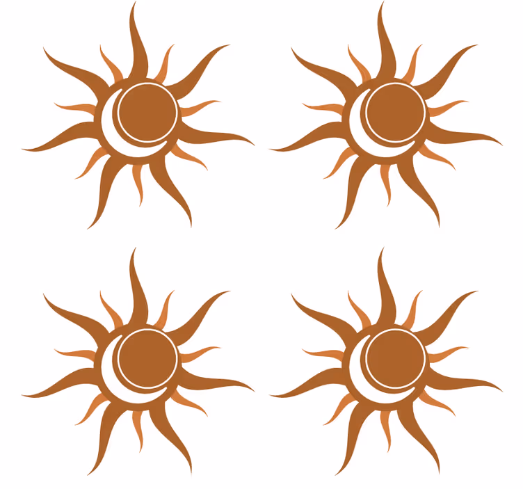 Coasters with curved sun symbol design - TenStickers