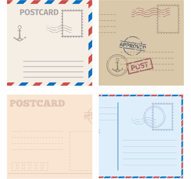 Modern coaster vintage postcard style design - TenStickers