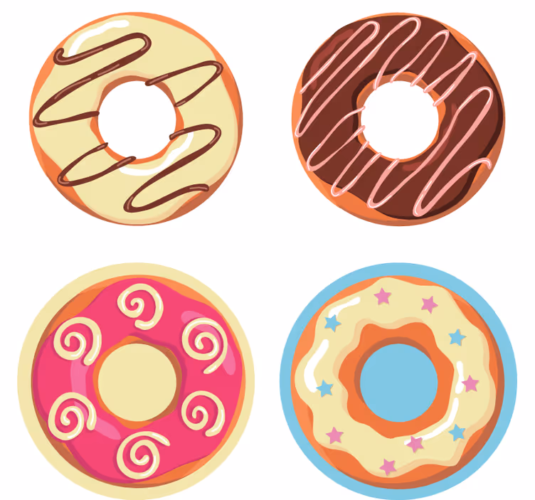 Modern coaster vibrant donut designs - TenStickers