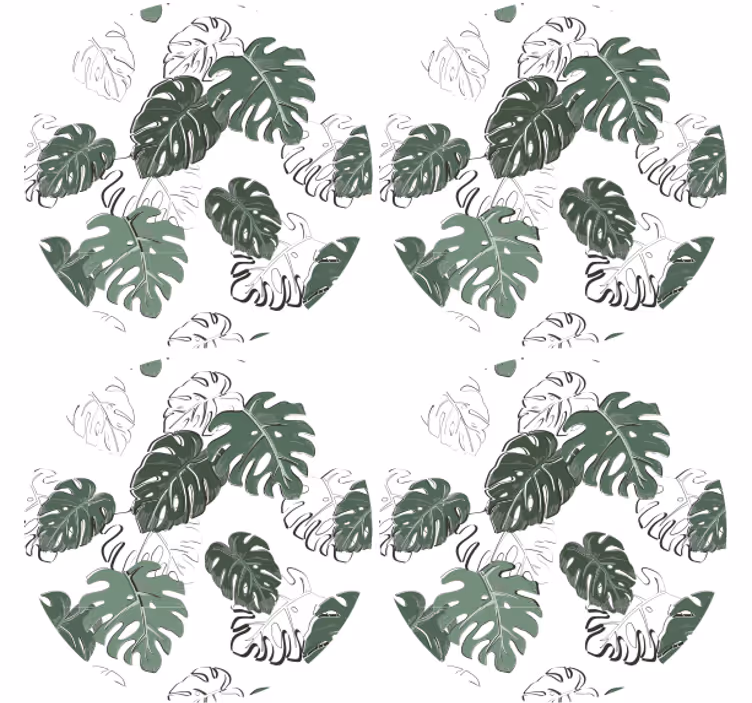 Leaf print motif coasters - TenStickers