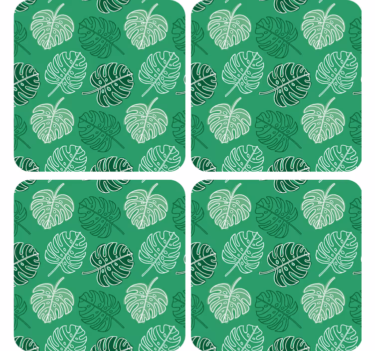 Monstera green pattern design more coasters - TenStickers