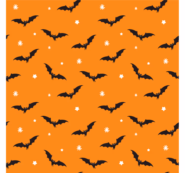 Halloween coaster with bat patterned orange surface - TenStickers