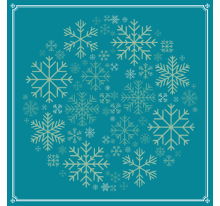 Christmas coasters with snowflake pattern design - TenStickers