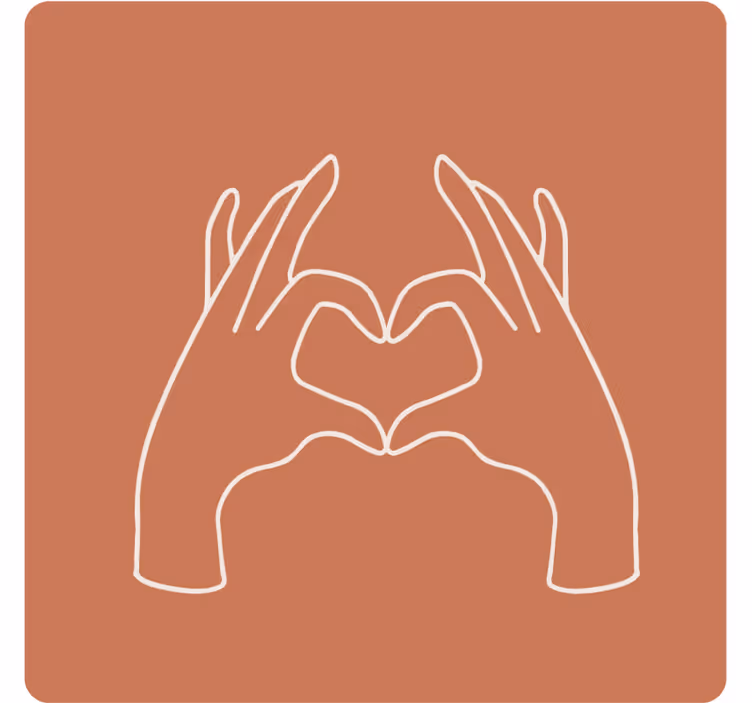 Heart shaped hand gesture geek coasters - TenStickers