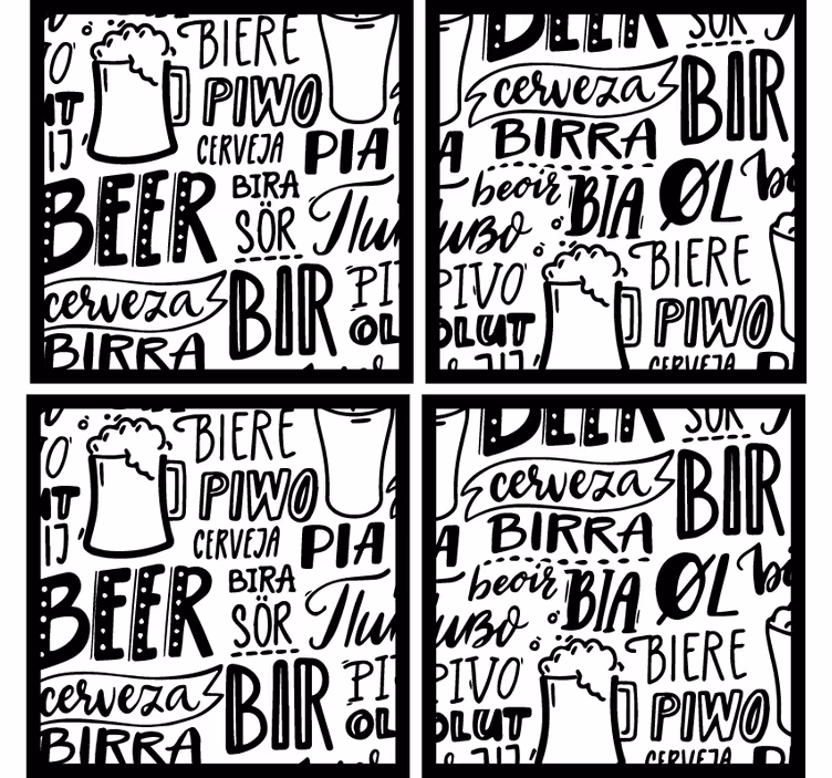 Beer mats with various beer terminology - TenStickers