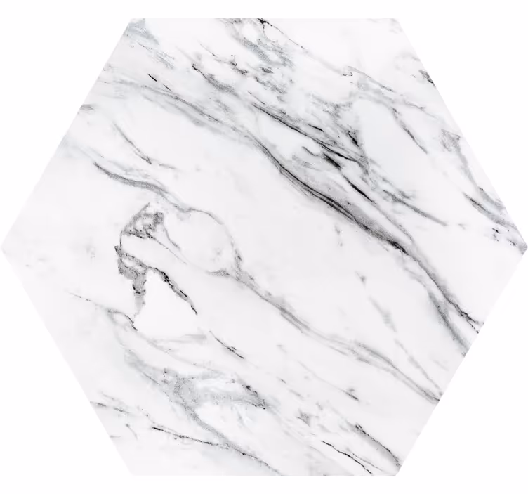 Hexagonal marble pattern white black coaster - TenStickers