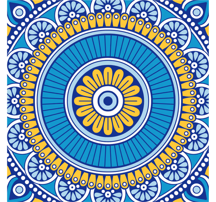 Coasters with geometric floral design - TenStickers