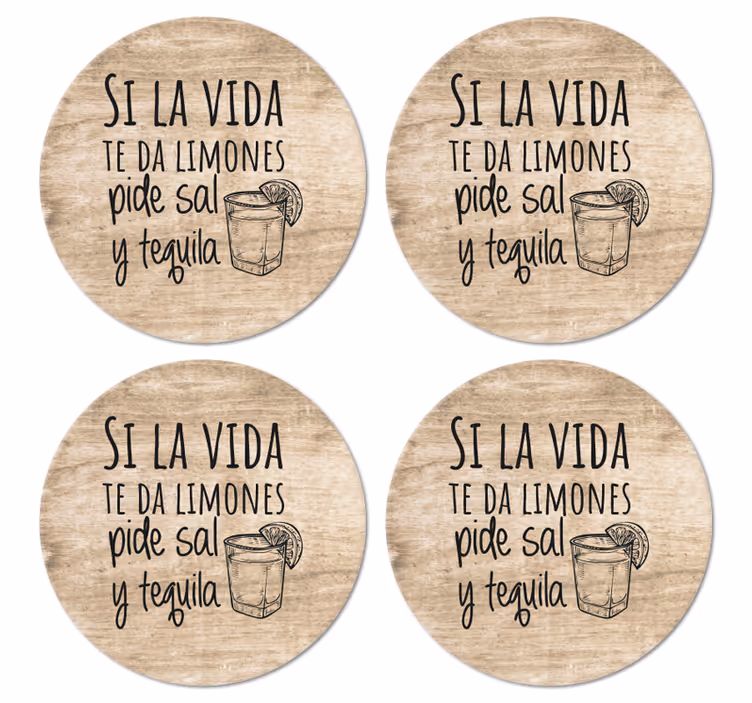 Text coasters savor life's moments - TenStickers