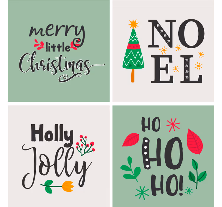 Christmas coasters elfa ho ho graphic - TenStickers