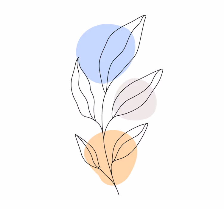 Modern coaster abstract botanical line art - TenStickers