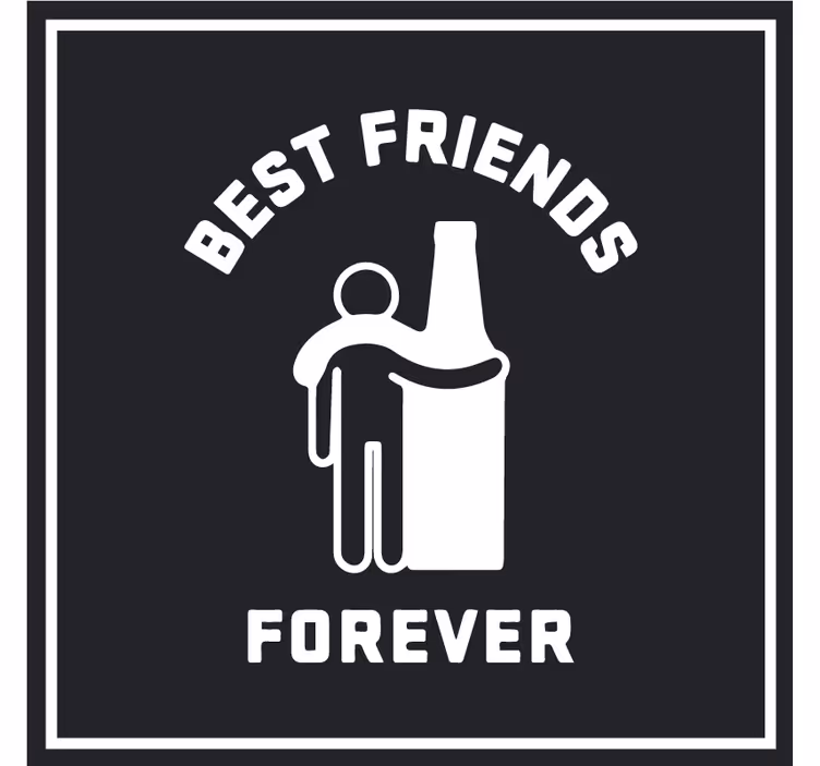Beer mats best friends celebrate beer - TenStickers