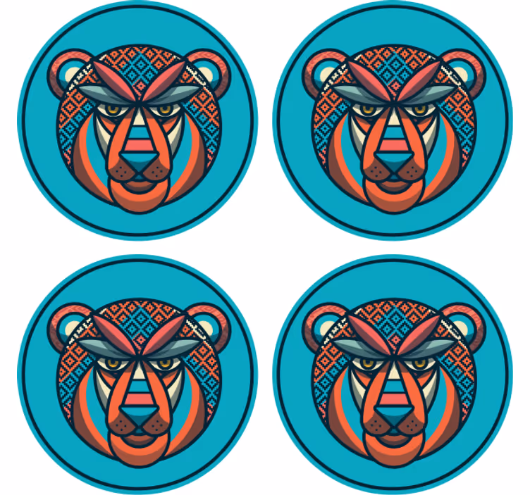 Geometrical lion modern coaster - TenStickers