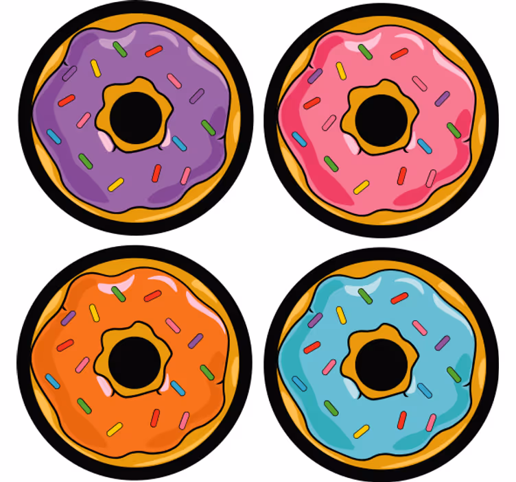 Colorful donuts modern coaster - TenStickers