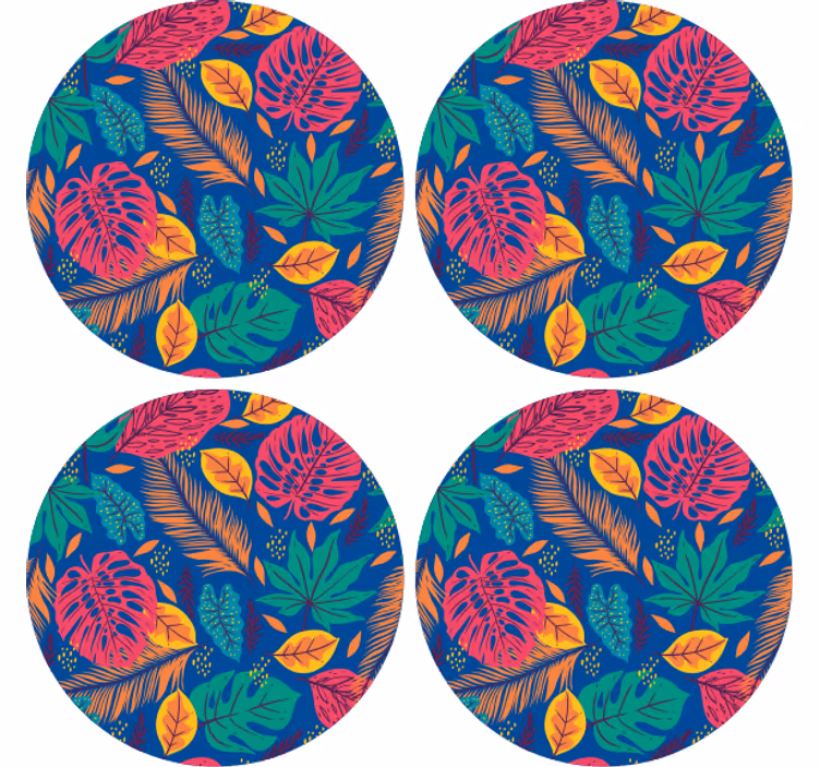 Tropical leaf print coasters - TenStickers