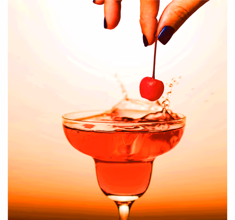 Modern coaster cherry splash cocktail treat - TenStickers