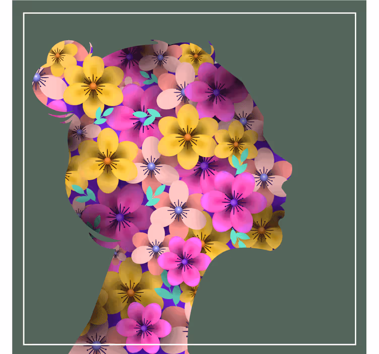 Modern coaster floral silhouette design - TenStickers