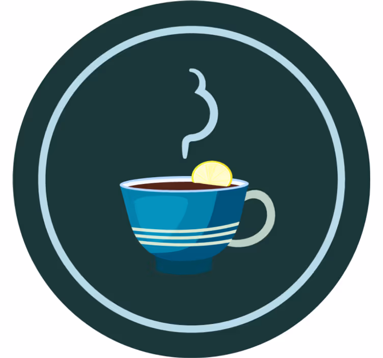 Tea cups blue modern coaster - TenStickers