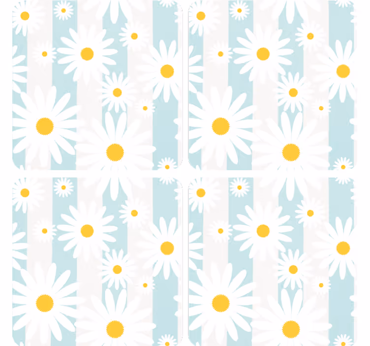 Geek coasters daisy floral design - TenStickers