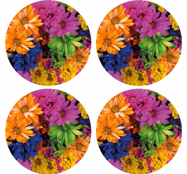 Modern coaster with lively floral design - TenStickers